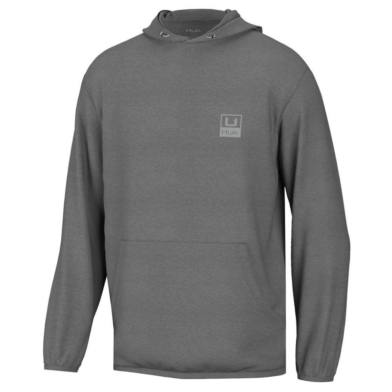HUK Huk'd Up Performance Fleece Hoodie, Volcanic Ash Heather - H1300093-015-XL