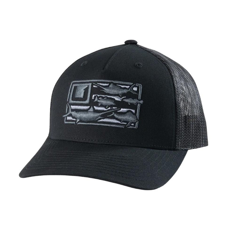 HUK Trophy Flag Trucker Hat, Black - H3000470-001-1