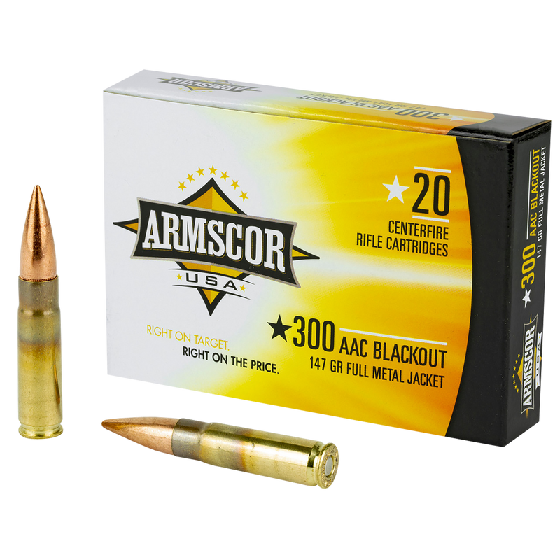 Armscor 300 Blackout 147gr Full Metal Jacket Rifle Ammunition - FAC300AAC1N