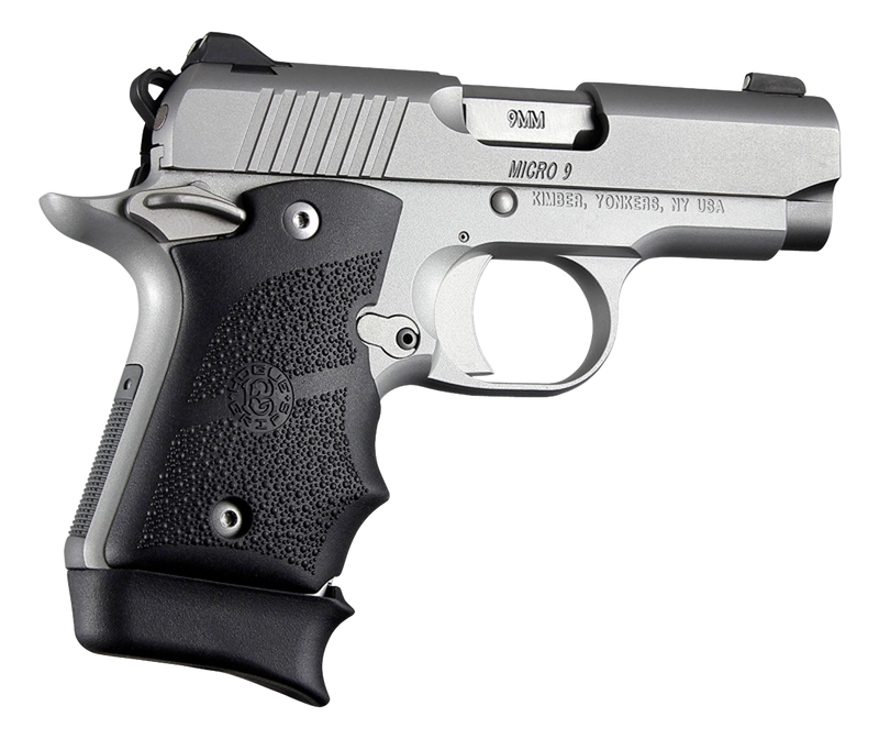 Hogue Rubber Grip with Finger Grooves for Kimber Micro 9, Cobblestone Black - 39080