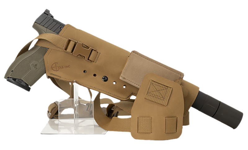 Cole-TAC Varmint Wrangler XL Pistol Holder Chest Coyote Brown Left Hand - VWX104