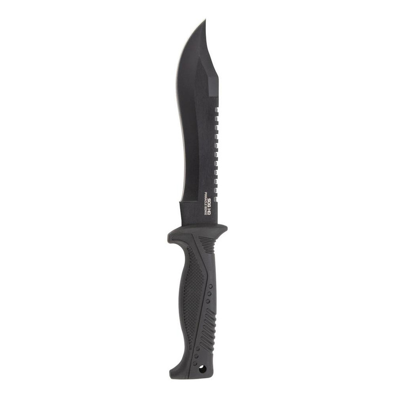 SOG Pinnacle Bowie Fixed Blade Knife 7-1/2" Clip Point Black - SOG-17-44-04-43