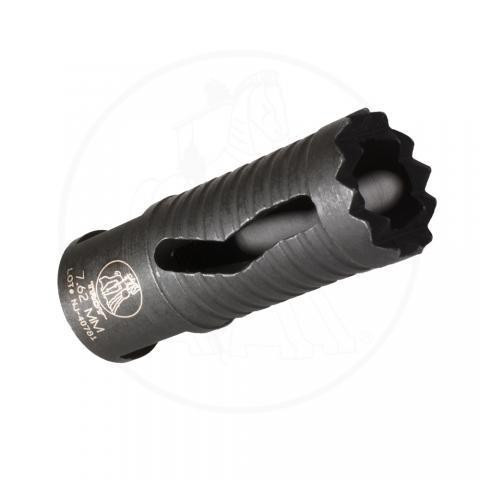 Troy Industries Medieval Flash Suppressor, 6.8/7.62mm, 5/8"-24, Black - SSUP-MED-06BT-00
