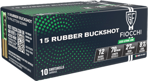 Fiocchi Rubber Buck 12 Gauge 2.75" 15-Pellet 10 Round Box - 12LERB10