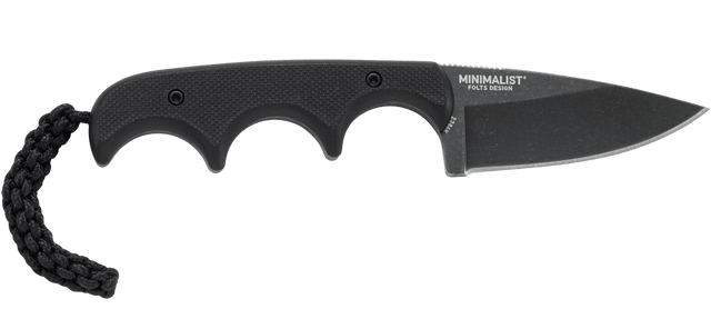CRKT Minimalist Black Fixed Blade Knife Drop Point 2-1/8" - 2384KC