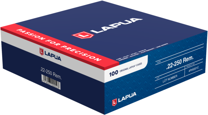 Lapua Unprimed Rifle Brass Cases .22-250 Rem 100/Box - 4PH5001C