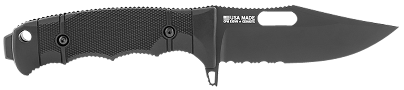 SOG Seal FX Clip Point Fixed Blade Knife, Black - SOG17210157