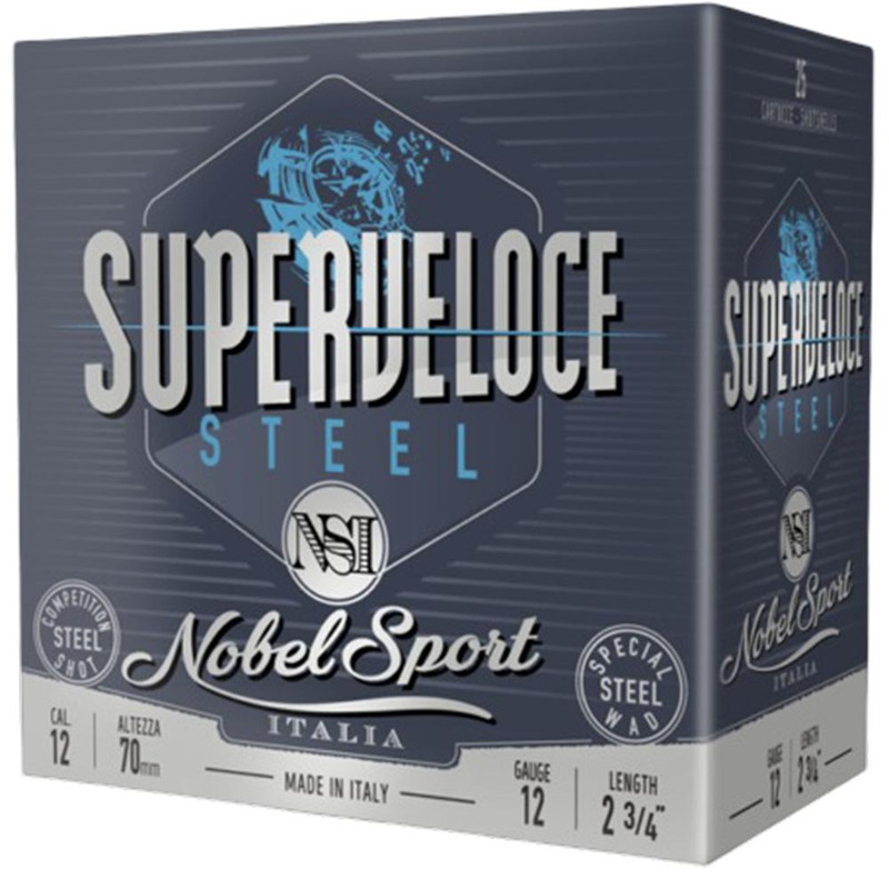 NobelSport Target Steel 12 Gauge 2-3/4" 1oz #7 Steel Shot 25 Round Box - ANS12ST7