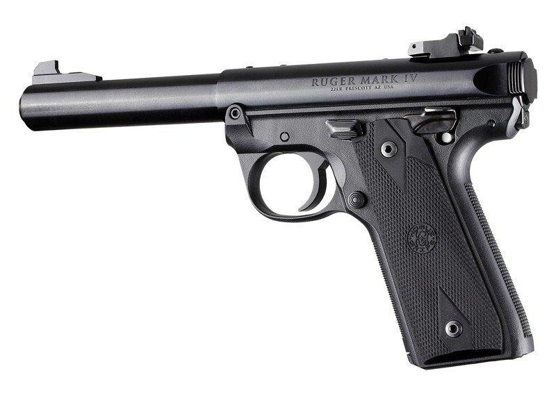 Hogue Ruger 22/45 MKIV Rubber Grip Panels, Checkered with Diamonds, Black - 79090