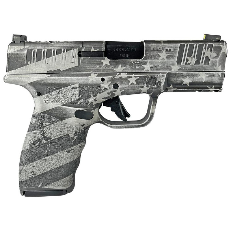 Springfield Hellcat Pro 9mm 3.7" 15rd Handgun, Distressed Flag White - HCP9379BOSP