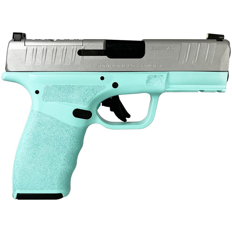 Springfield Hellcat Pro 9mm 3.7" 15rd Handgun, Robin's Egg Blue/Silver - HCP9379BOSP