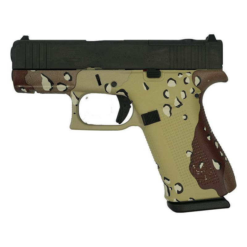 Glock 43X MOS 9mm 3.41" 10rd Pistol, Chocolate Chip Camo with Blue Cerakote - PX4350201FRMOS