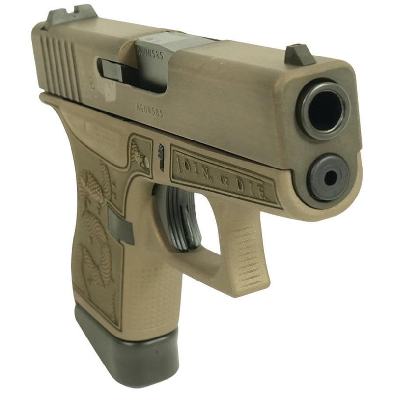 Glock 43 9mm 3.41" 6rd Subcompact Handgun, Custom Colonial Brown - UI4350201