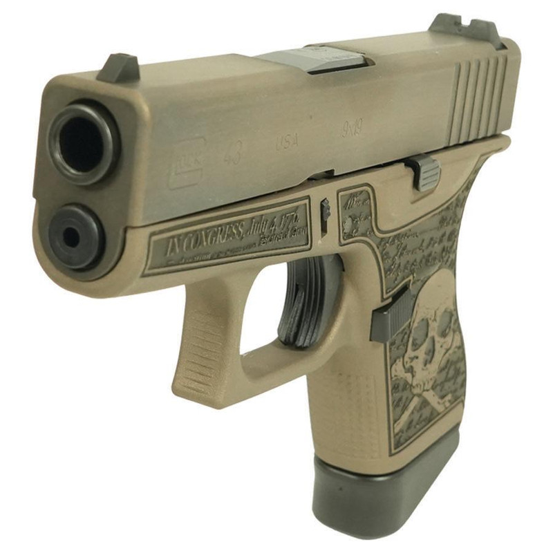 Glock 43 9mm 3.41" 6rd Subcompact Handgun, Custom Colonial Brown - UI4350201