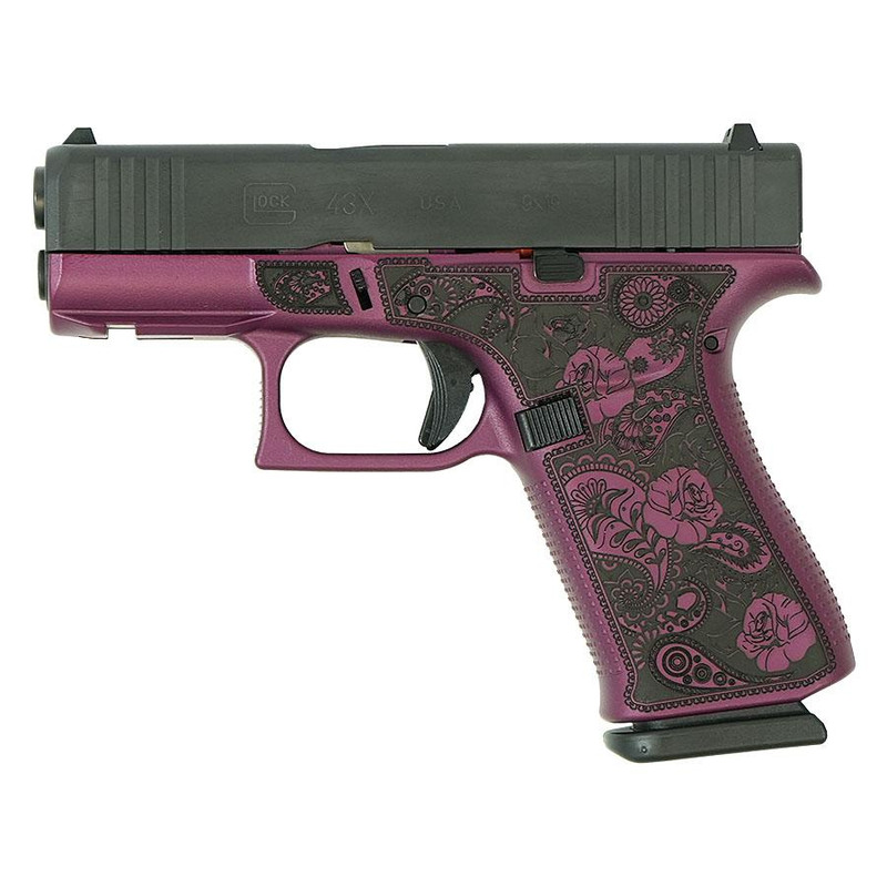 Glock 43X 9mm 3.41" 10rd Pistol, Black Cherry Paisley Grip - UX4350201FR