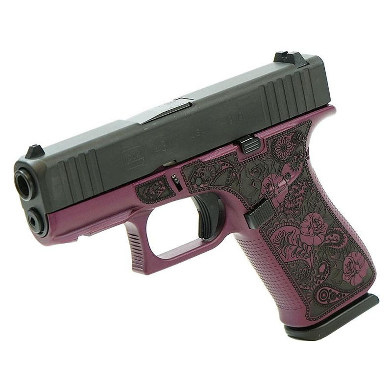 Glock 43X 9mm 3.41" 10rd Pistol, Black Cherry Paisley Grip - UX4350201FR