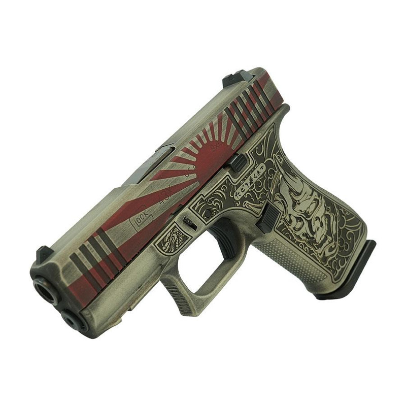 Glock 43X 9mm 3.41" 10rd Pistol, Rising Sun Bushido Battle Worn - UX4350201FR