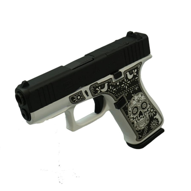 Glock 43X Sugar Skull 9mm 3.41" 10rd Pistol, Black & White Cerakote - UX4350201FR