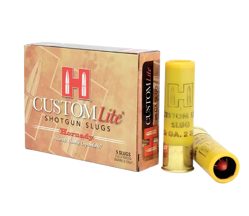 Hornady Custom Lite Plastic 20 Gauge 250gr FTX Sabot Slug 5 Round Box - 86233