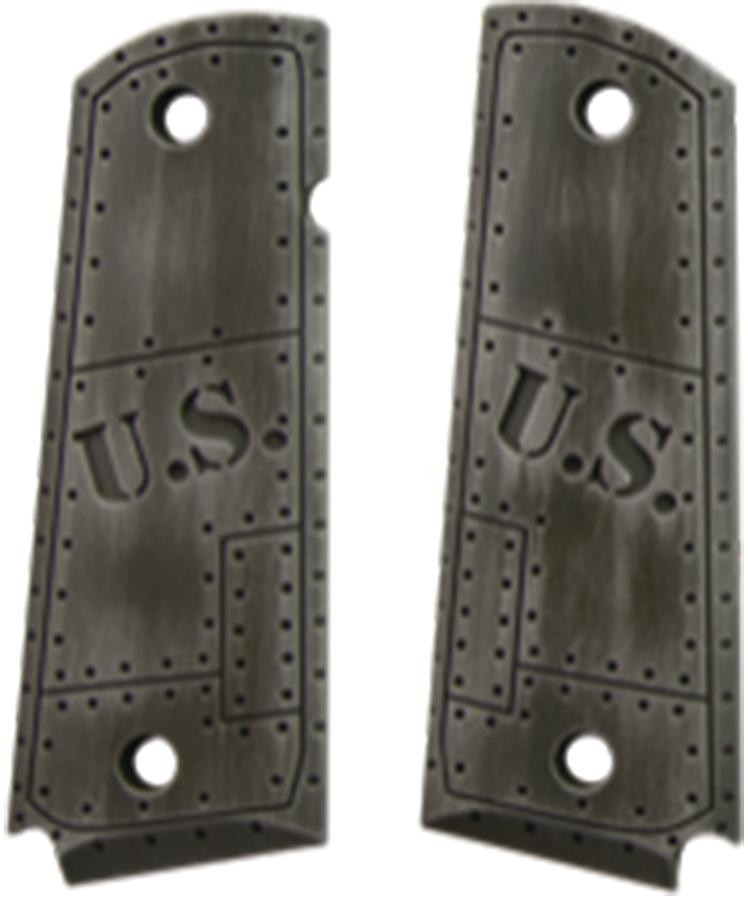 Hogue Govt. Model Aluminum 1911 Grip, U.S. Green Distressed - 00823-EXLTRP