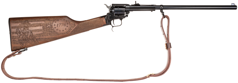 Heritage Rough Rider Rancher .22 LR 6rd 16" Rifle, Black Oxide with Engraved Walnut Stock - BR226B16HSWB15