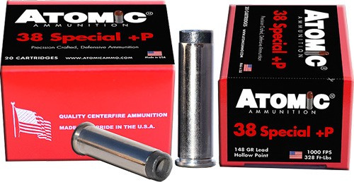 Atomic 38 Special +P 148gr Wadcutter Upside Down Ammunition, 20rd Box - 00462
