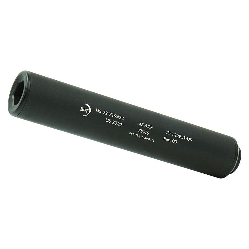 B&T Six45 Suppressor .45 ACP Black - SD-122951-US
