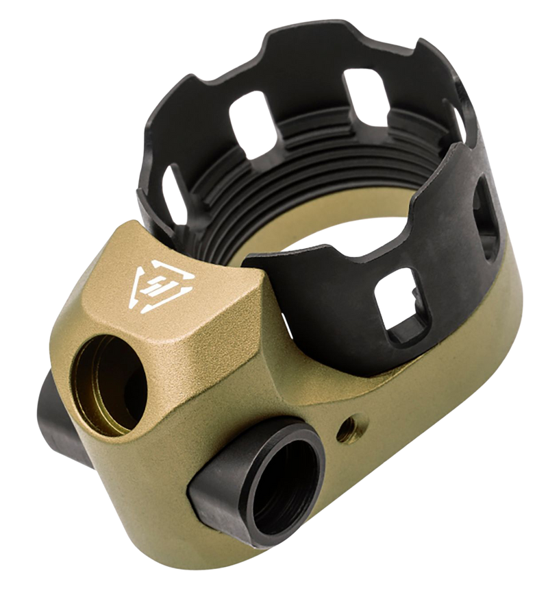 Strike Industries Tribus Enhanced Castle Nut & End Plate, Flat Dark Earth Anodized - ARTRIBUSFDE