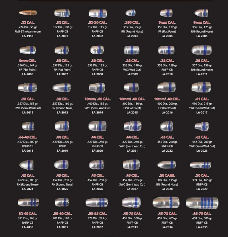 Lightning Ammo Lead Cast Handgun Bullets 9mm .356" 122 gr FP 100/ct - LA-2004