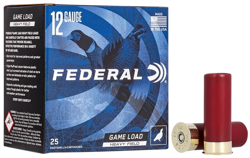 Federal Game-Shok Heavy Field Plastic 12 Gauge #6 Shot 25 Round Box - H1256