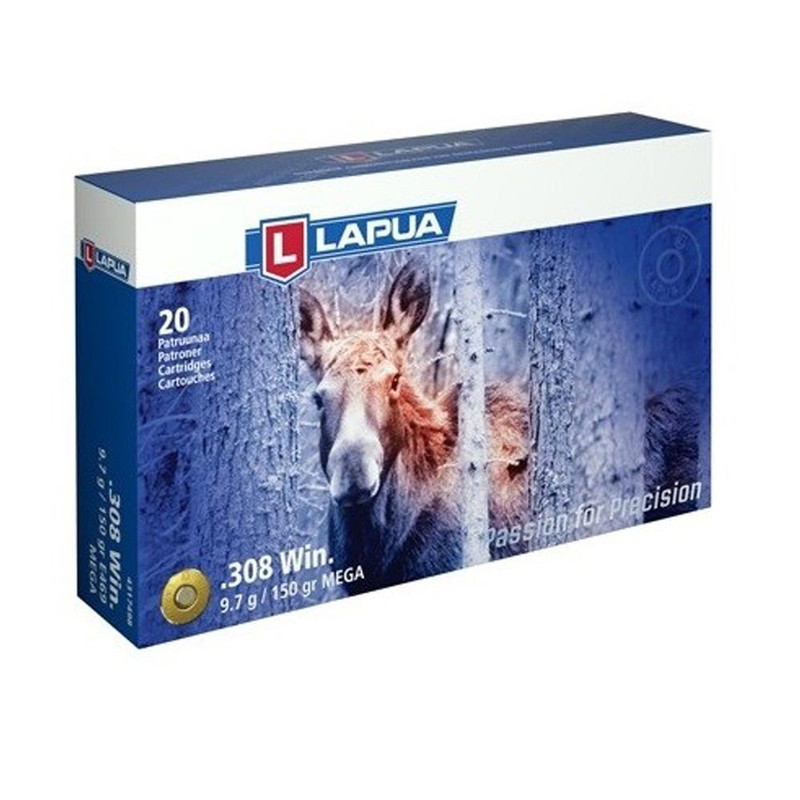 Lapua Rifle Ammo 308 Winchester 150gr Mega Soft Point Box/20 - 4317498