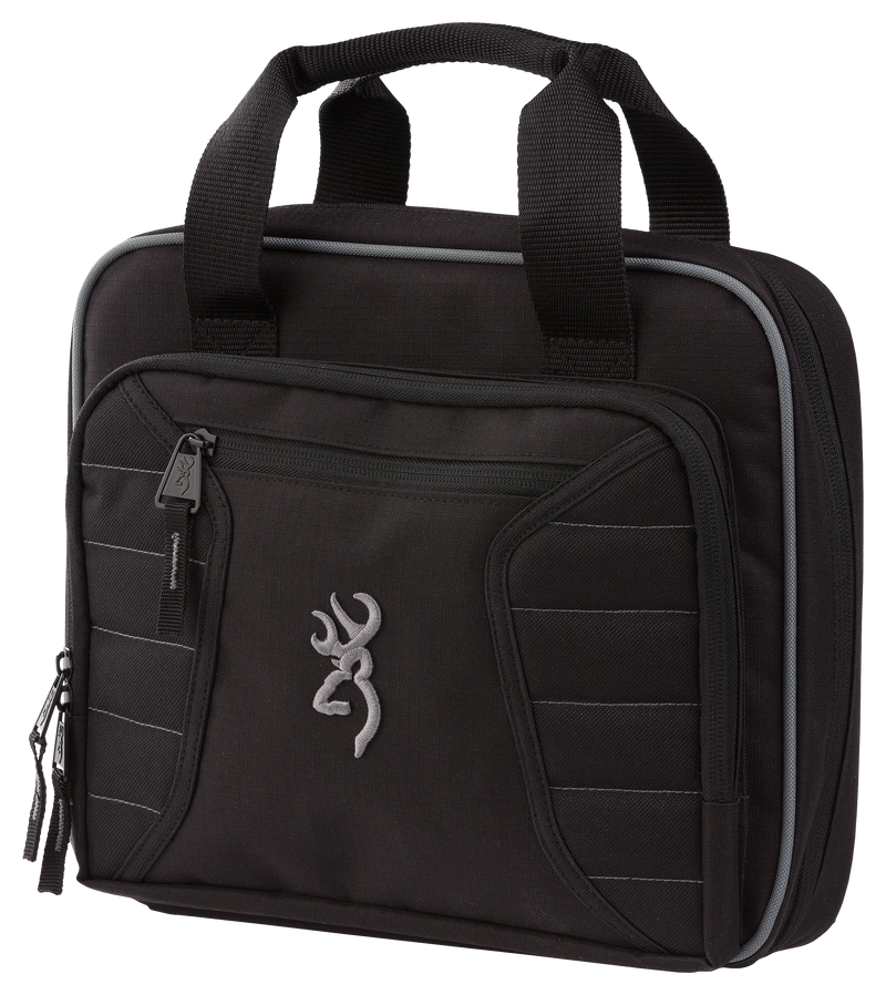 Browning Double Black Polyester Handgun Case, Holds 2 Handguns, Black - 1431089901