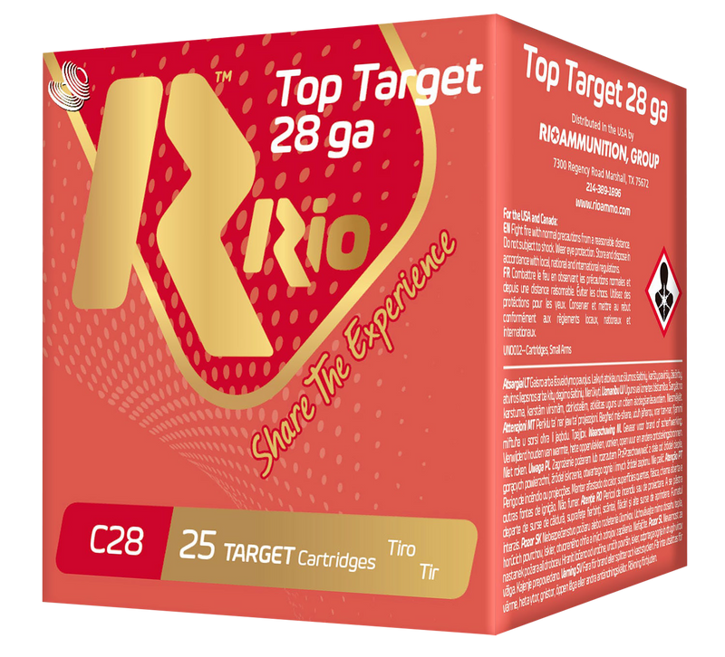 Rio Ammunition Top Target 28 Gauge 2.75" 3/4 oz #9 Shot 25 Round Box - RC289
