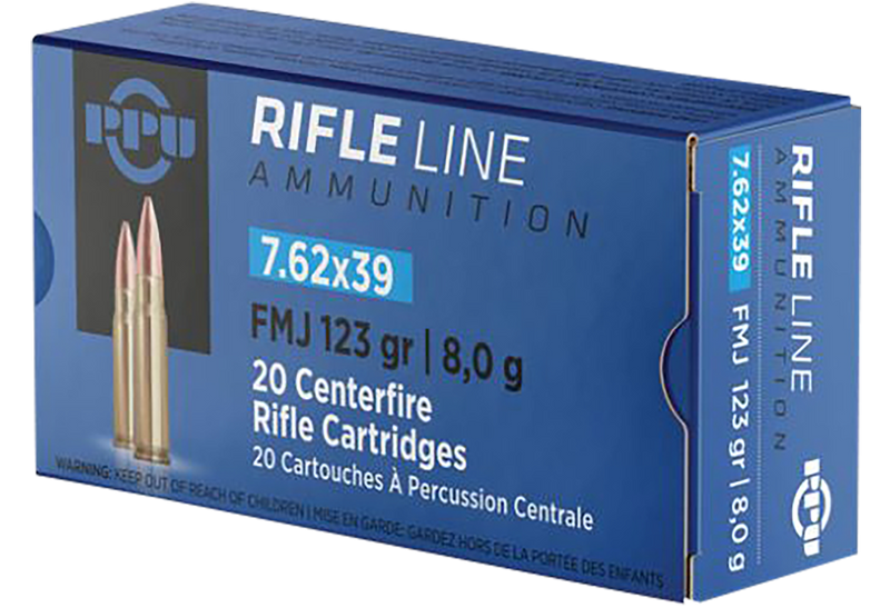 TR&Z PPU 7.62x39mm 123gr FMJ Rifle Ammunition, 20/Box - PP739F