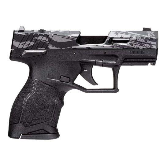 Taurus TX22 Compact .22 LR 3.6" 13rd Pistol, Black Engraved US Flag - TAU 1TX22131US5