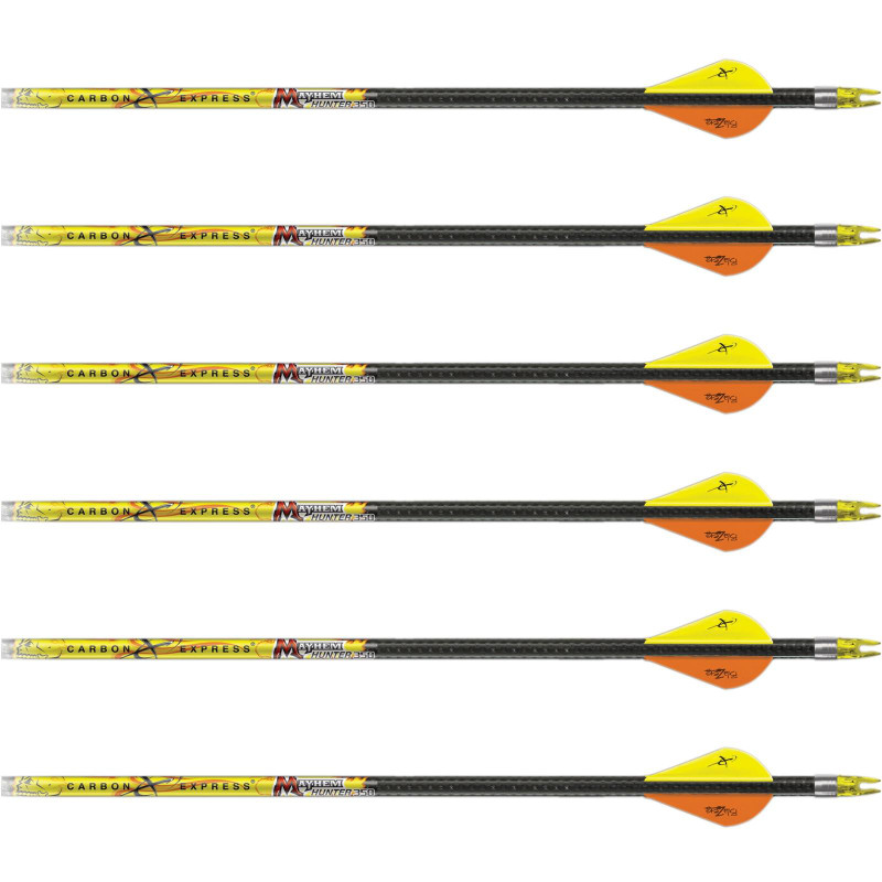 Carbon Express Mayhem Crossbow Bolts, Yellow - 52133