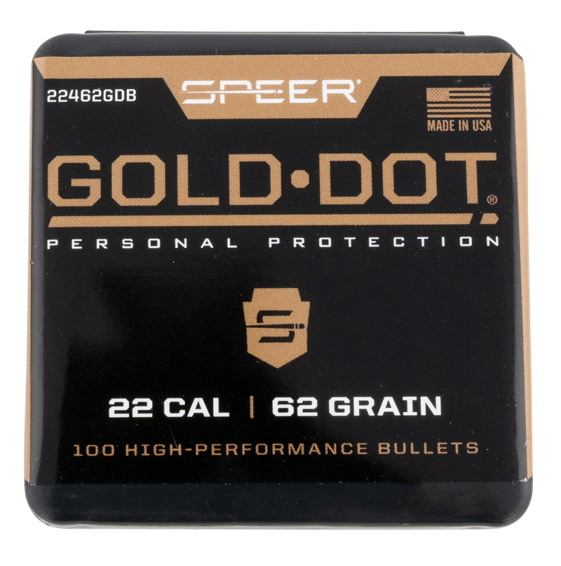 Speer Gold Dot 224 Caliber 62gr Soft Point Reloading Bullets - 22462GDB
