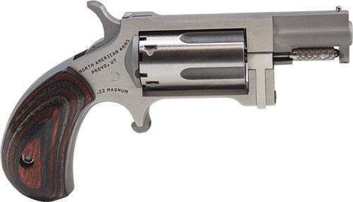 North American Arms Sidewinder Mini Revolver .22 WMR 1.5" 5rd Revolver, Stainless/Red-Black - NAA-SW-GRB