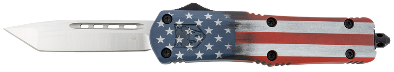 Cobratec Knives FS-3 American Flag Medium OTF Tanto Folding Knife - MCUSAFS3TNS