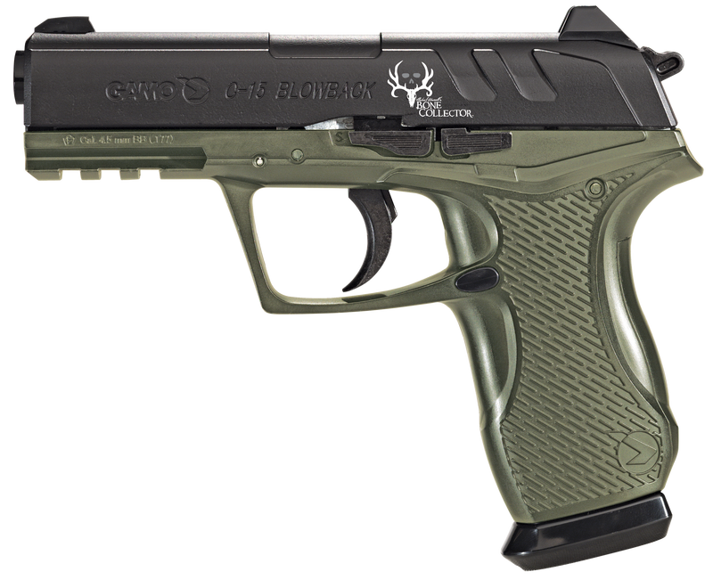 Gamo C-15 Bone Collector .177 16+1 Air Pistol, Black/OD Green - 611139354