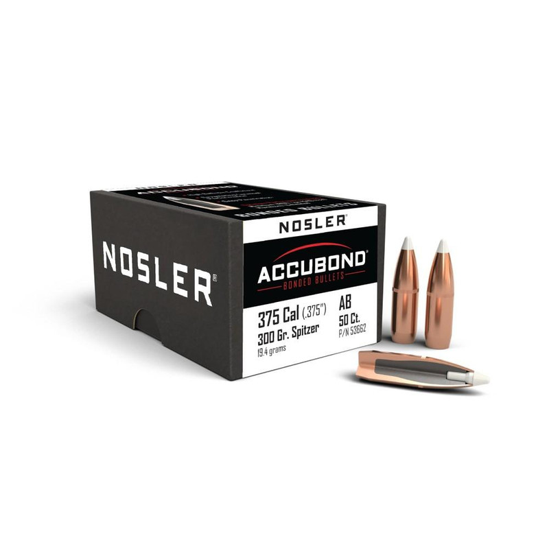 Nosler AccuBond Rifle Bullets .375 Cal 300 gr - 53662