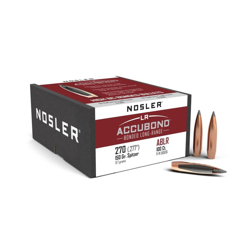 Nosler AccuBond Long Range .270 Cal .277" 150 gr Rifle Bullets - 58836