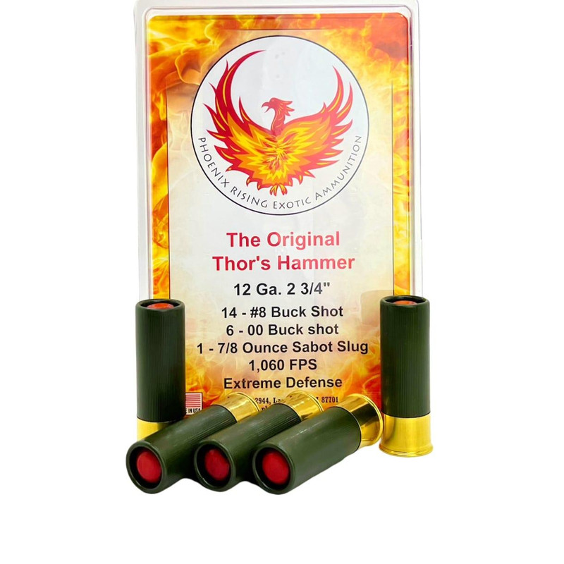 Phoenix Rising Thor's Hammer 12 Gauge 2-3/4" Multi-Shot 5 Round Box - PR-THORS HAMMER