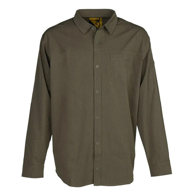 Browning Lightweight Button Down Long Sleeve Shirt Green - 3012726401