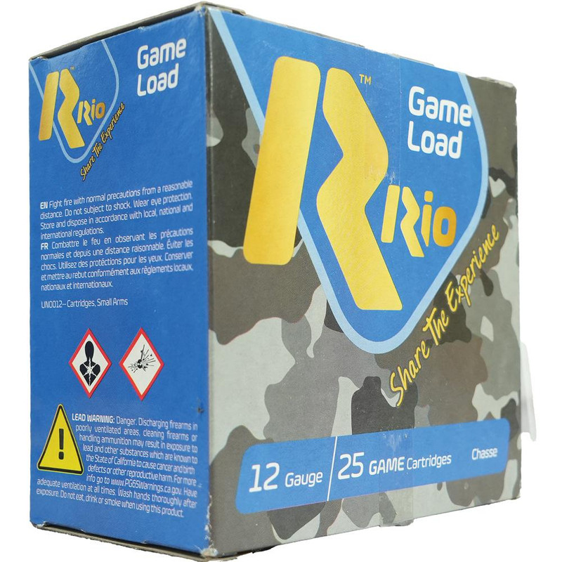 Rio Top Game HV Plastic 12 Gauge 1.25oz #5 Shot 25 Round Box - TGHV365