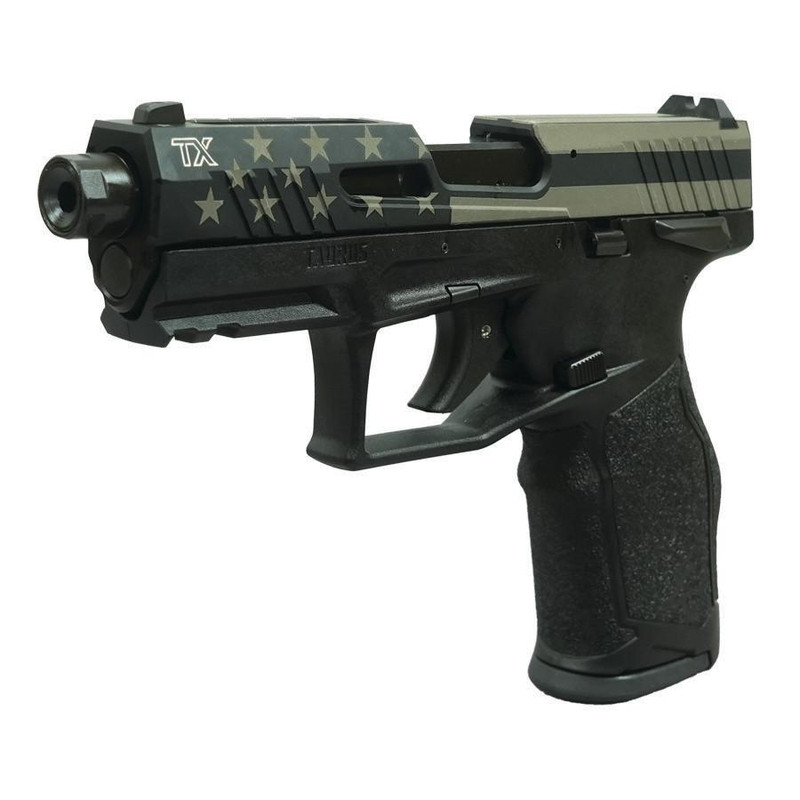 Taurus TX22 .22 LR 4.6" 16rd Handgun, Flag Slide/Black Frame - 1-2TX22141-EN1