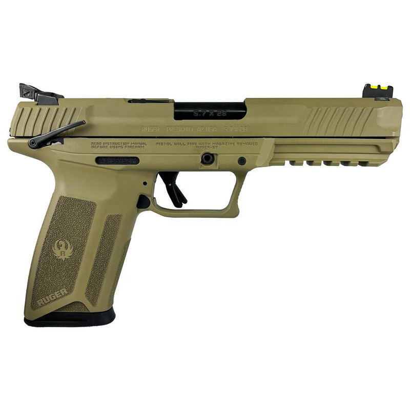 Ruger 57 Pistol 5.7x28mm 4.94" 20rd Handgun, FDE - 16401