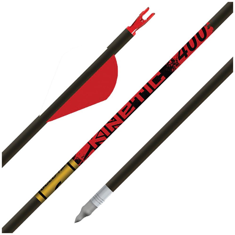 Gold Tip Kinetic 400 2in Raptor Vanes Arrows, Black - KIN400A26