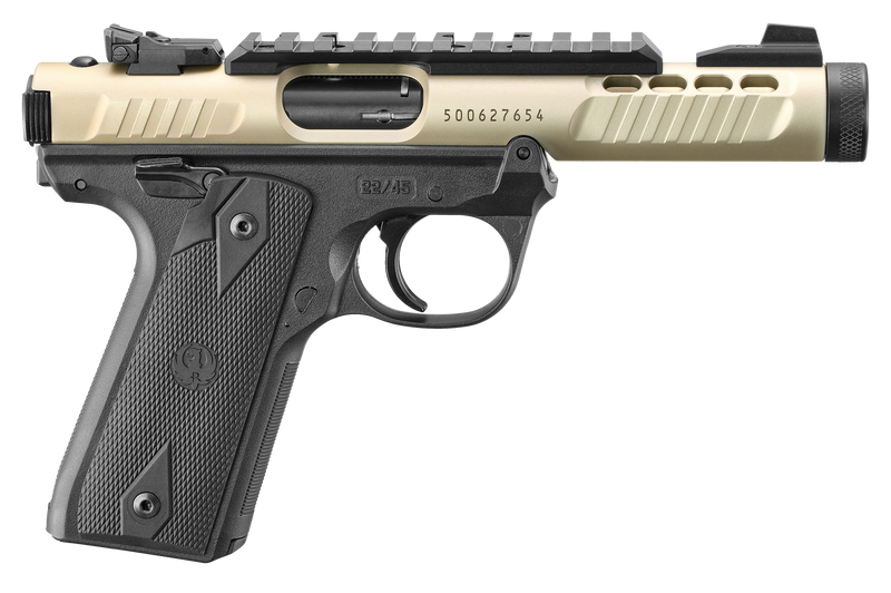 Ruger Mark IV 22/45 Lite .22 LR 4.4" 10+1 Handgun, Champagne/Black - 43955