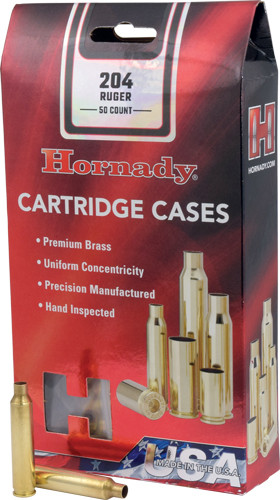Hornady Unprimed Brass Rifle Cases .204 Ruger 50/Box - 8604